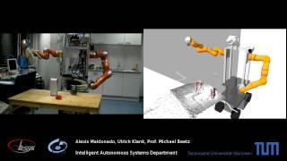 Robot grasping a box, using rviz for visualization