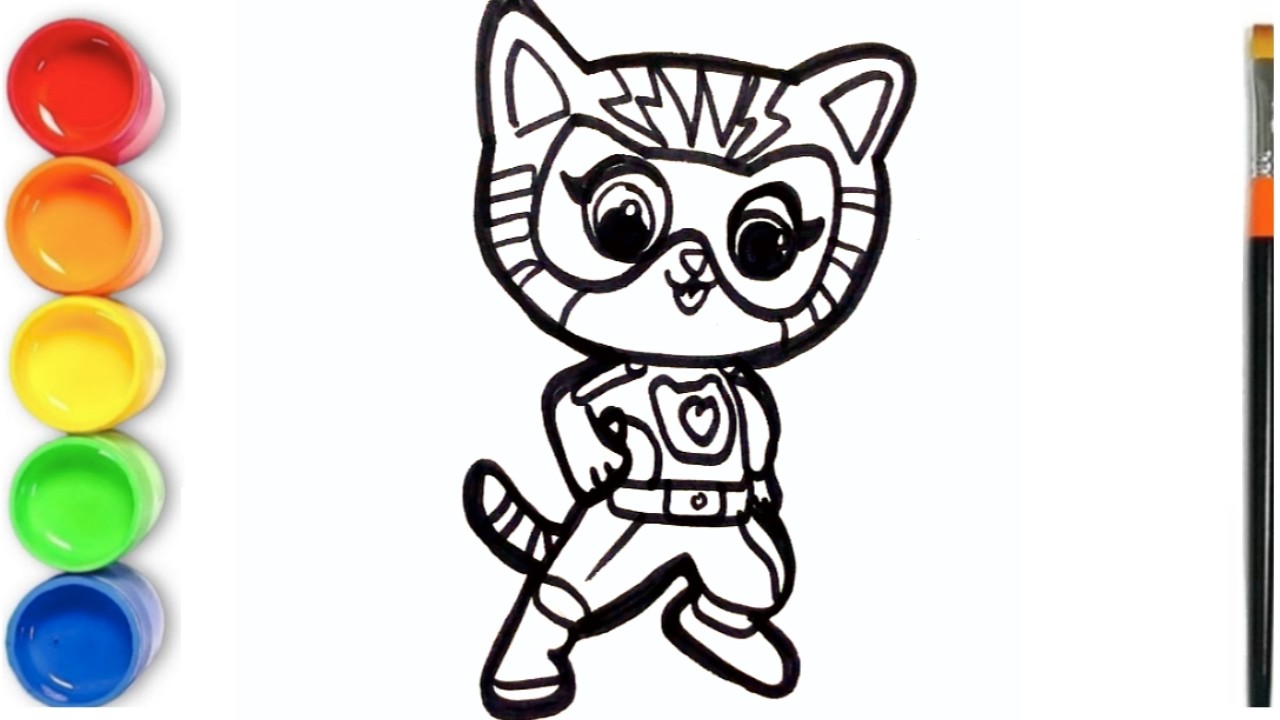 How to draw Ginny Step By Step From Superkitties | Superkitties Ginny Coloring Page | Superkitties