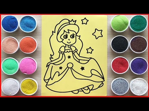 Video Tô màu tranh cát công chúa yêu kiều váy hồng - Sand... - youtube