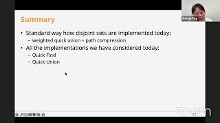 Live Session 1: Disjoint Sets