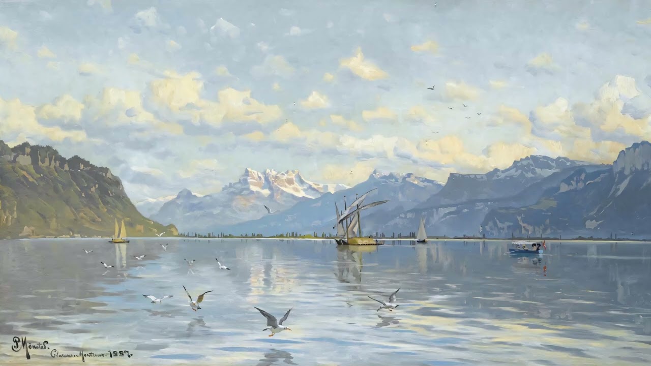 Norwegian Fjord Landscape Painting | 2 Hours Static Ambient Art for TV & Screens