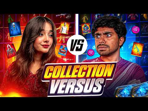 2 v BADGE YOUTUBER Collection Battle 🤗 Who Will Win ? ANNU PLAY VS HUZAI #vbadge #freefireindia