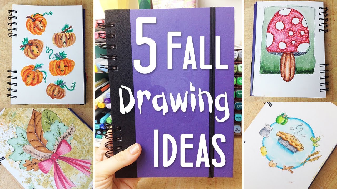 5 Fun Fall Art and Drawing Ideas: Ways to Fill Your Sketchbook #2 - YouTube