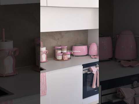pink kitchen makeover 🎀 #shorts #pinktok #homedecor #kitchenmakeover #girlyaesthetic #pink