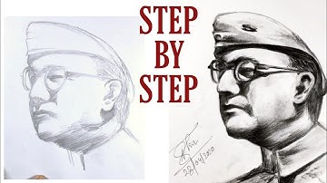 netaji subhas chandra bose drawing with pencil shade/15th august special drawing/Ever Art with Arup