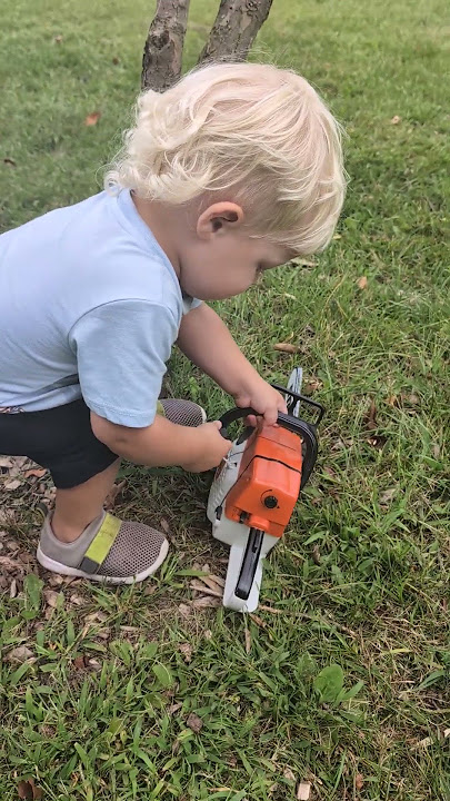 Kid's Stihl chainsaw #stihl #waylonsworld #apple #18months