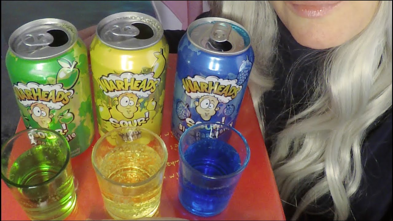 ASMR Trying WarHeads Sour Soda | 3 Flavors | Whispered Taste Test