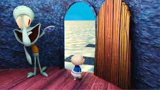Squidward Kicking Rugrats Out Of His House