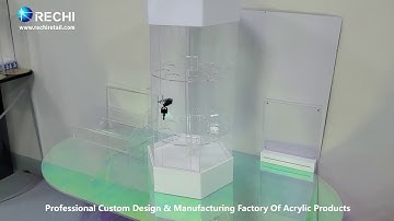 RECHI Custom Design & Manufacture Rotating Acrylic Ice Cream Display Showcase With Lock
