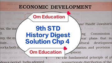 9th STD History Digest Solution Chp 4 Economic development @omeducation8606 