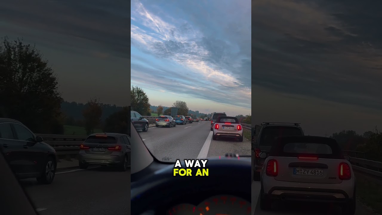 In Germany, drivers swiftly move to the sides, creating a dedicated emergency lane (Rettungsgasse)