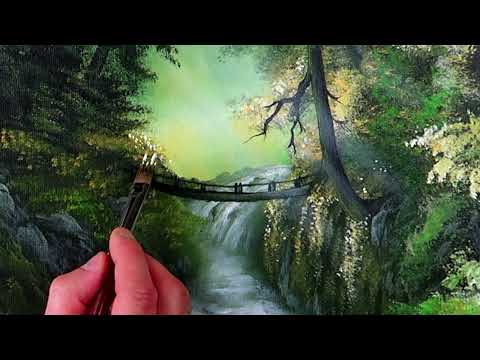 Sunny Side of the Waterfall | acrylic landscape painting demo