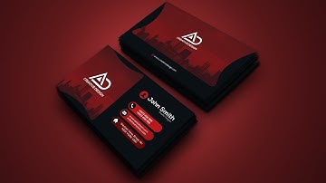 Photoshop Tutorial - Red and Black Office Business Card Design