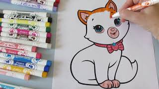 ОРАНЖЕВЫЙ КОТЕНОК Раскраска котенка с бабочкой ОРАНЖЕВЫЙ КОТЕНОК Раскраска котенка с бабочкой
