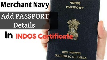 Add Passport Details In INDOS Certificate