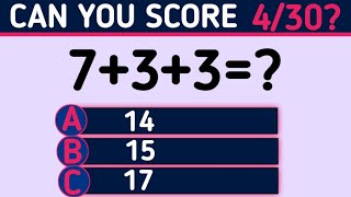 IF YOU ARE A GENIUS, CHECK IF YOU CAN SCORE 4/30 | how smart are you #chapter439.