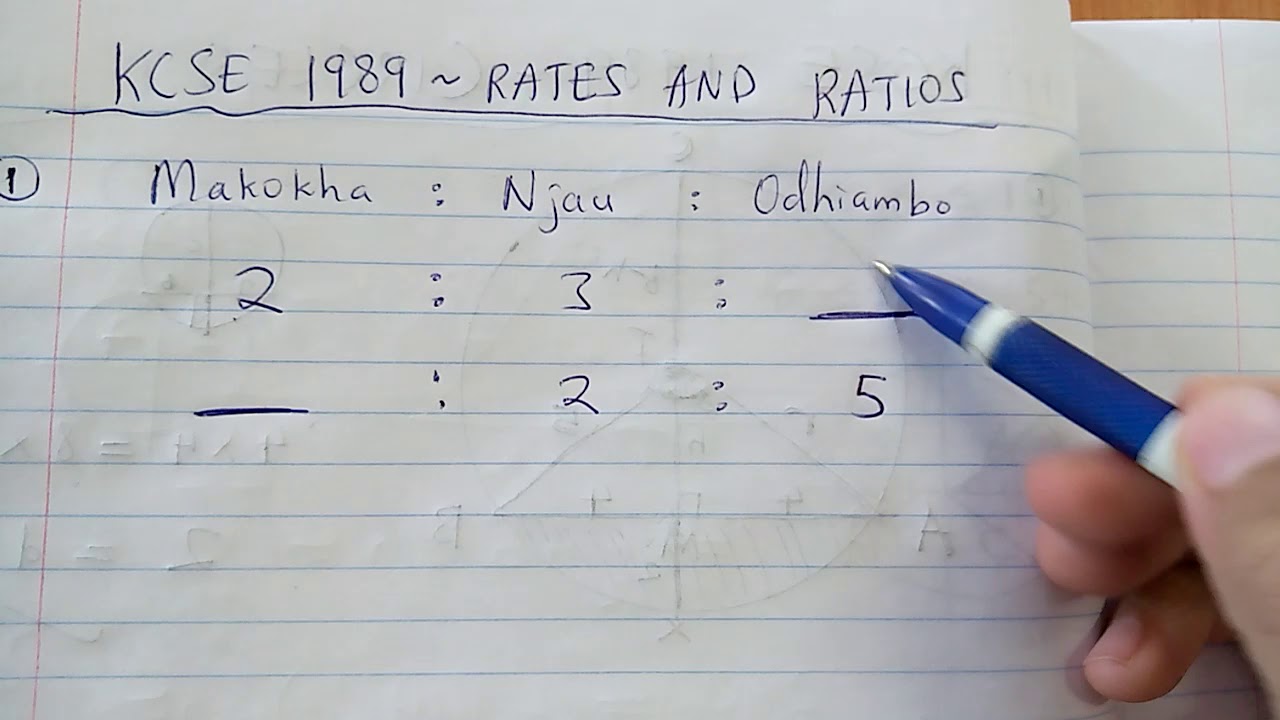 KCSE 1989 - RATES AND RATIOS