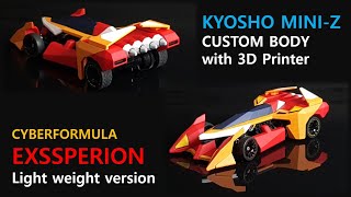 Kyosho Mini-Z Custom Body With 3D Printer Cyberformula Exssperion Light Weight Versionep113