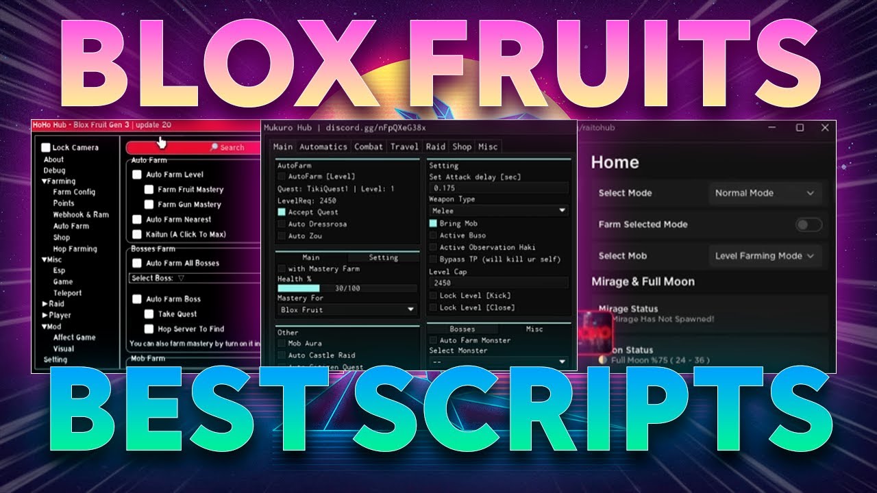 Blox Fruits [GUI - Auto Farm Level, Auto Farm Mastery & More!] Scripts