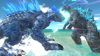 Godzilla x Kong: Supercharged Godzilla VS Supercharged shimo!  Animal Revolt Battle Simulator