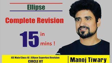 Ellipse in 15 min | Superfast Revision Of Ellipse | Complete Concept of Ellipse | IITJEE |