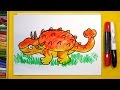 Как нарисовать Динозавра (АНКИЛОЗАВР) | Урок рисования для детей от 3 лет