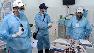 فريق المركز الليبي للبحوث الطبية بمستشفى تساوة القروي .