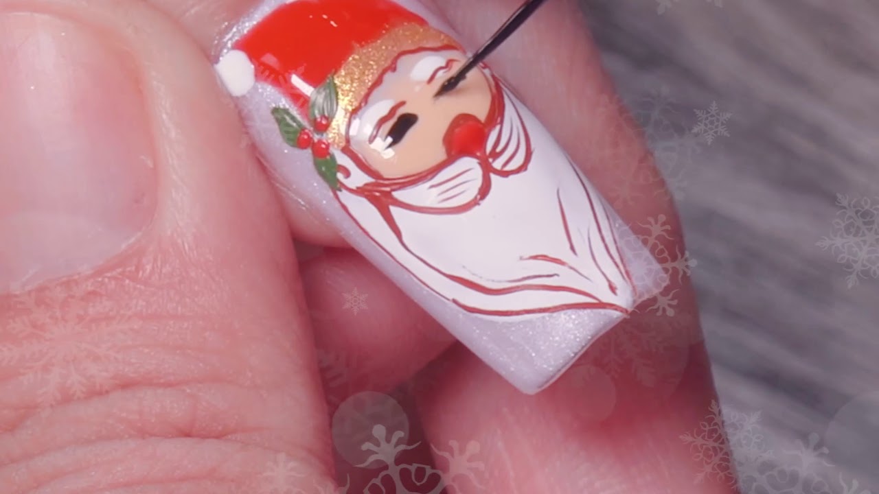 1. Santa Claus Acrylic Nail Art - wide 2
