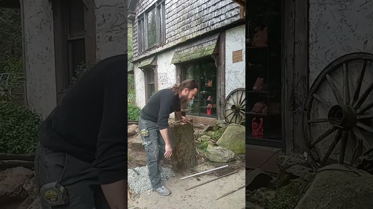 lifting heavy stone with no equipment