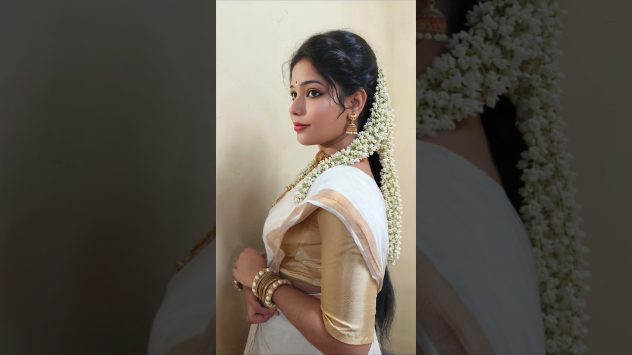 ✨South Indian Look 🦚🤍 #southindianlook #malayalam #kerala