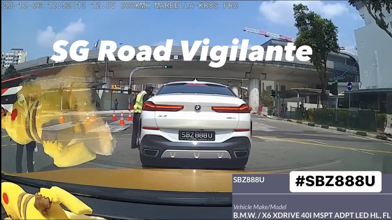 6oct2023 Pasir ris #SBZ888U bmw x6 fail to conform to red light signal ...