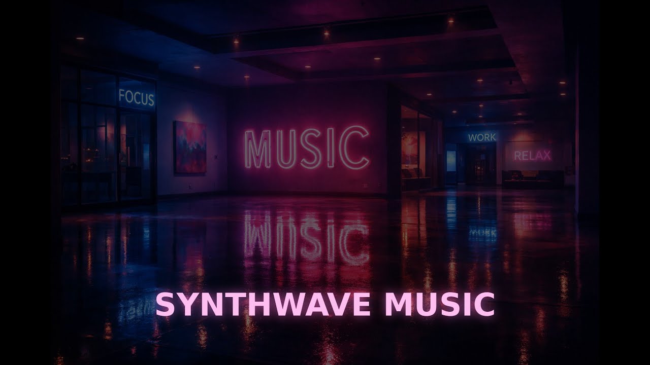 Synthwave Focus Music 🌌 No Lyrics Neon Art Gallery Vibes