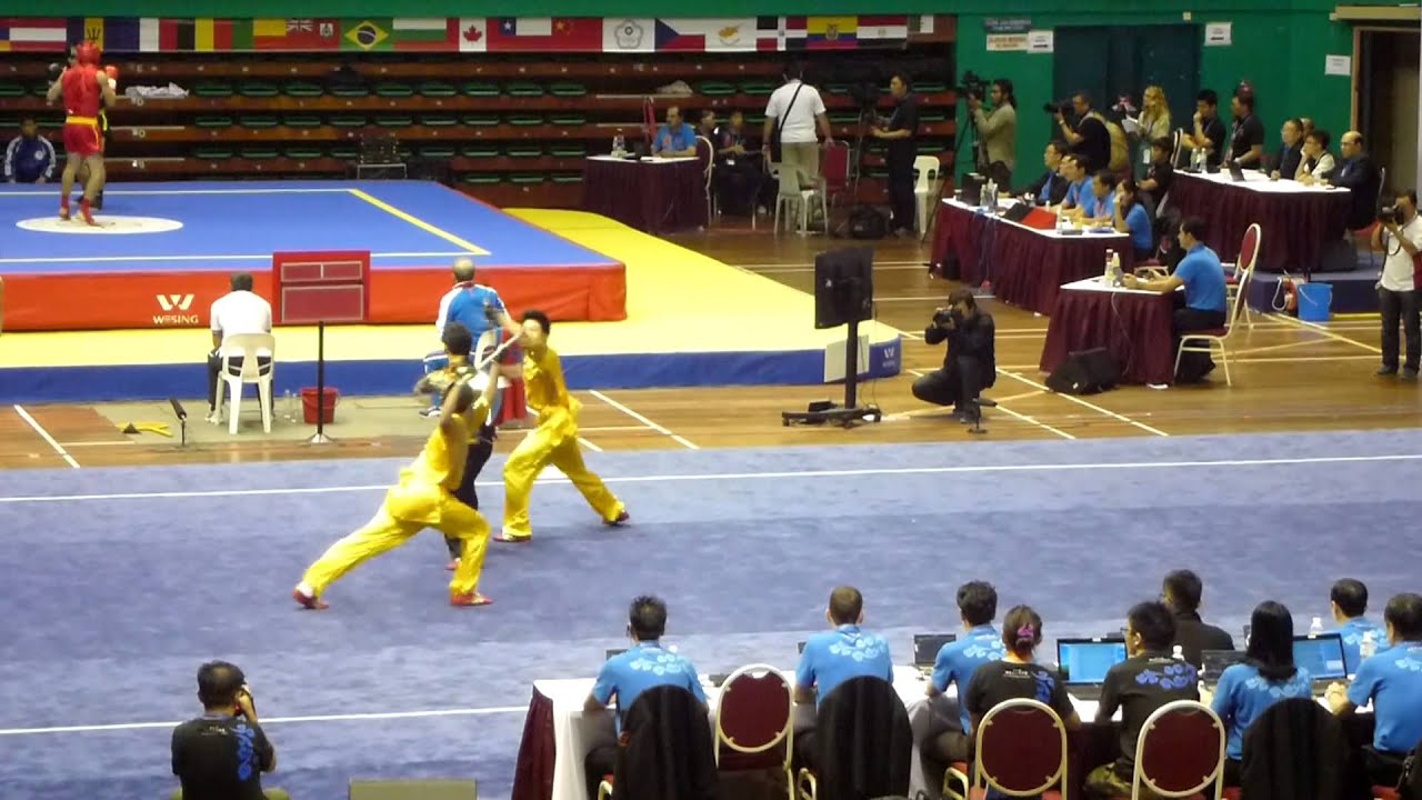 12th World Wushu Championships - Men's duilian (对练) - SIN - YouTube