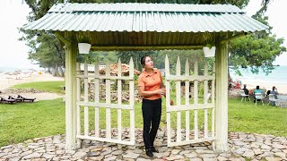 Build complete farm gate with concrete columns - Tiny stone house in forest | Đào Daily Farm