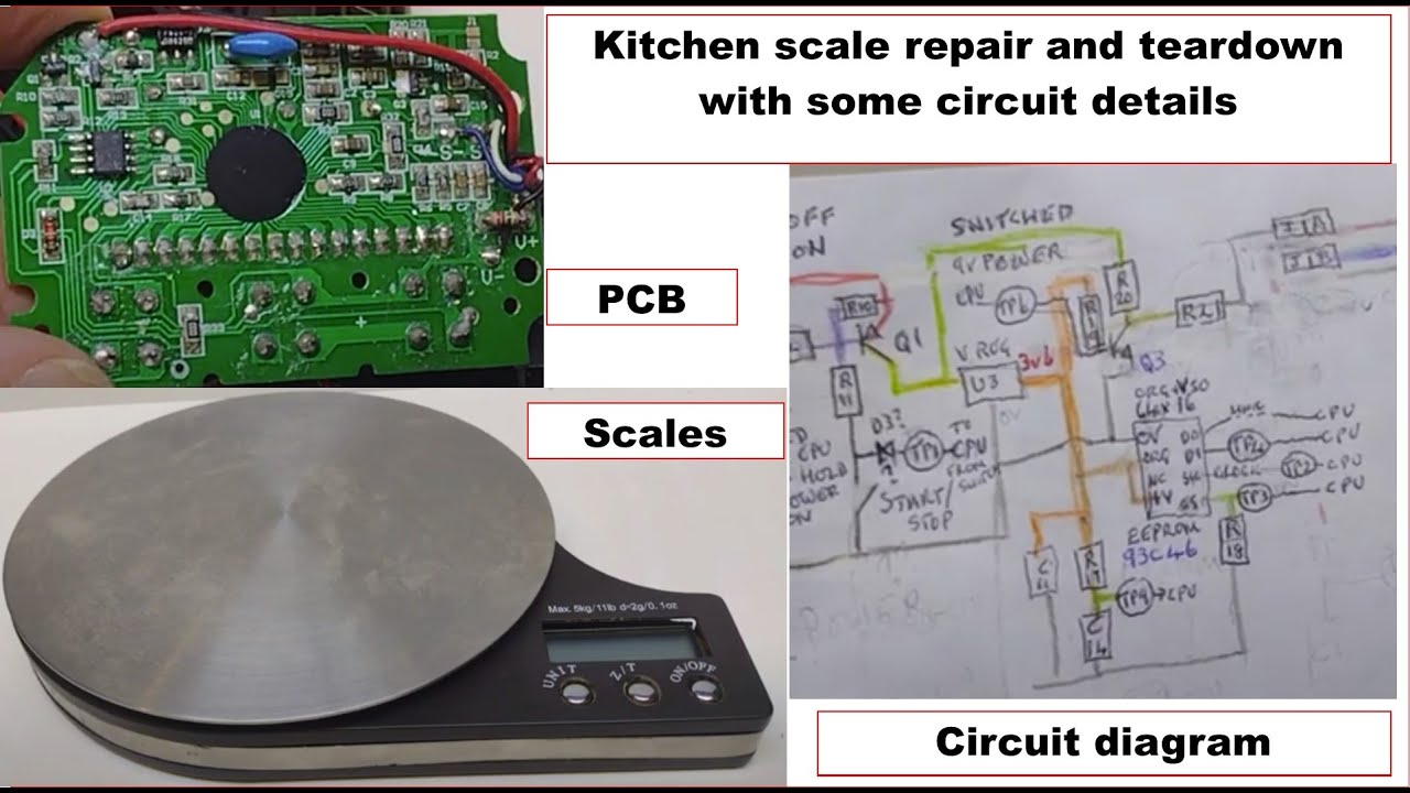Kitchen scale repair and teardown with some circuit details YouTube