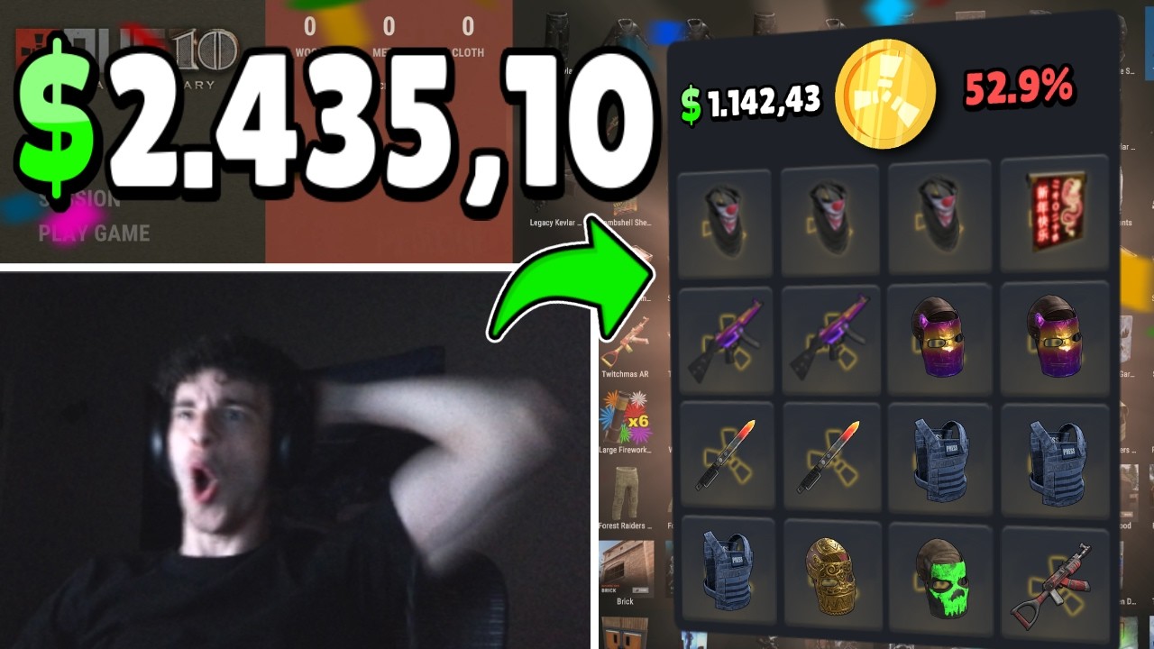 Putting All My RUST SKINS on One COINFLIP! - YouTube