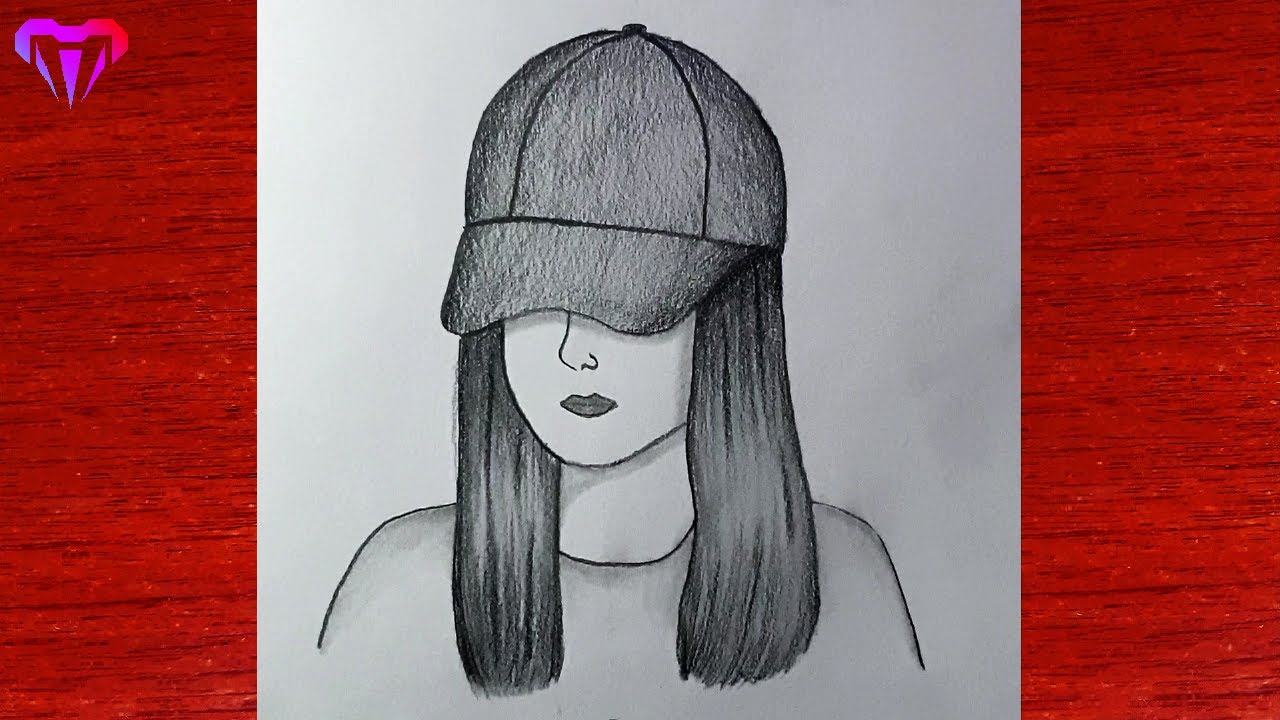 Kolay Şapkalı Kız Çizimi - Kolay Yoldan Şapkalı Güzel Kız Çizimi - Karakalem  Çizimleri - Youtube