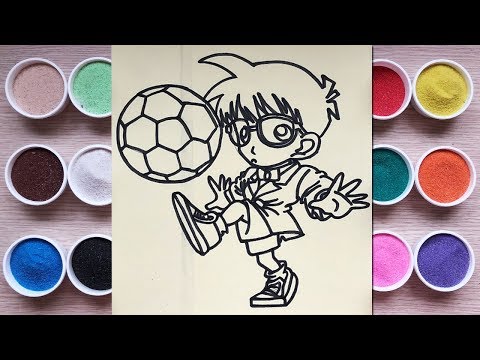 Tô màu tranh cát Conan thám tử lừng danh - Coloring detective Conan - Đồ chơi trẻ em Chim Xinh