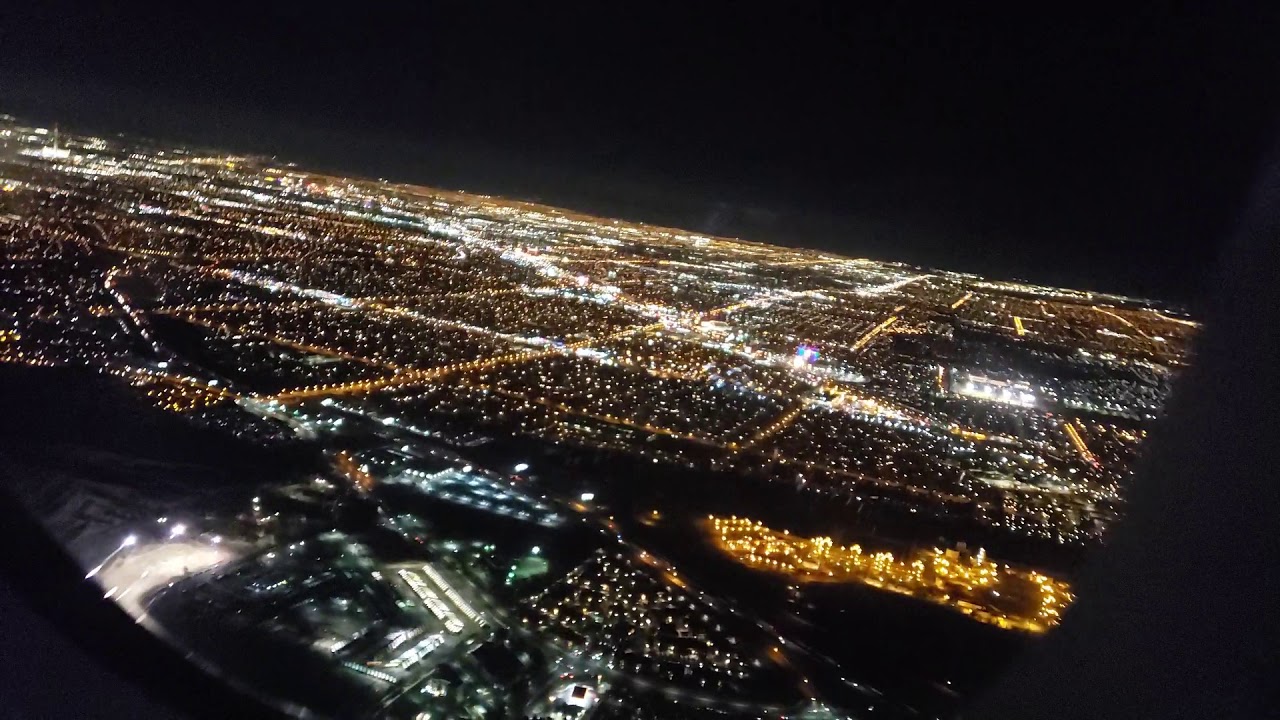 Las Vegas flight at NIGHT from the air (First time Flying) YouTube