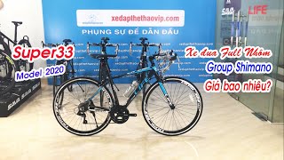 xe đạp đua CHẤT + Full Nhôm Life Super33 màu đen xanh, xe tốt giá mềm | Trùm xe đạp Life 0983315936