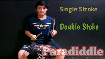 SINGLE STOKE - DOUBLE STROKE - PARADIDDLE 180 Bpm || GILBERTBENEDIC DRUMS