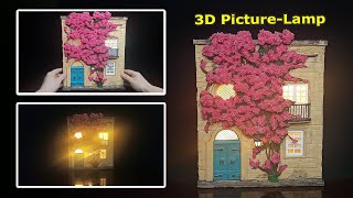 DIY 3D Picture with Cardboard and Foam | &quot;Italian Courtyard&quot; 3D Mural Tutorial