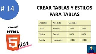 14. CREAR TABLAS Y ESTILOS PARA TABLAS EN HTML | Curso HTML 5 Fácil