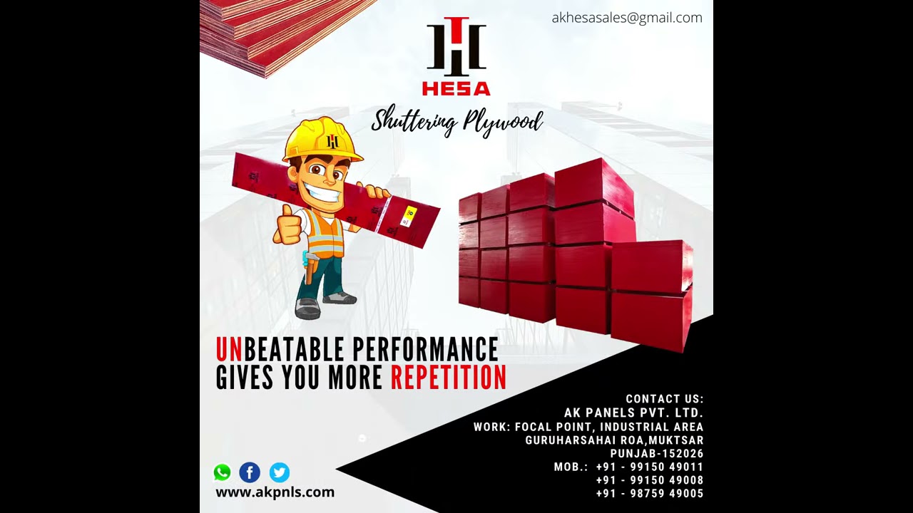 HESA Film Faced SHUTTERING PLYWOOD 100 PHENOLIC GLUED LAB TESTED 