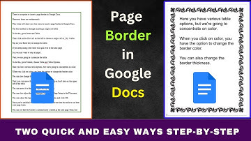 How to Add a Page Border on Google Docs : 2 Quick and Easy Ways