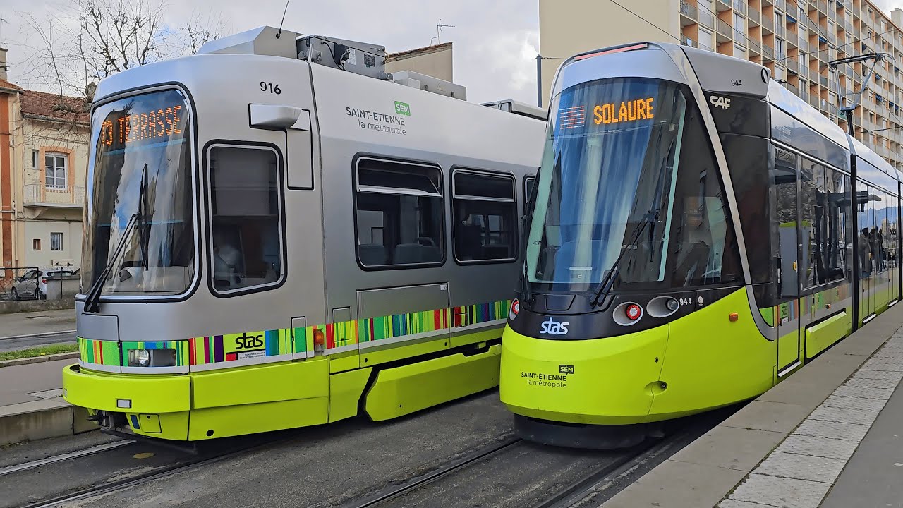 Tram Saint Etienne CAF Urbos 3 + TFS - Quartier Grouchy