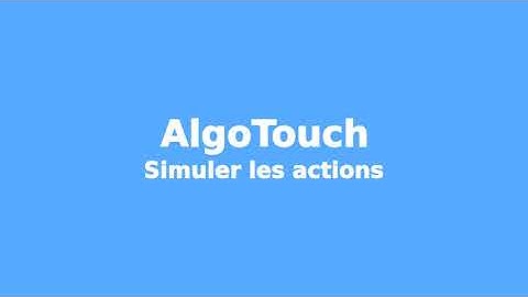 Manipuler les données AlgoTouch