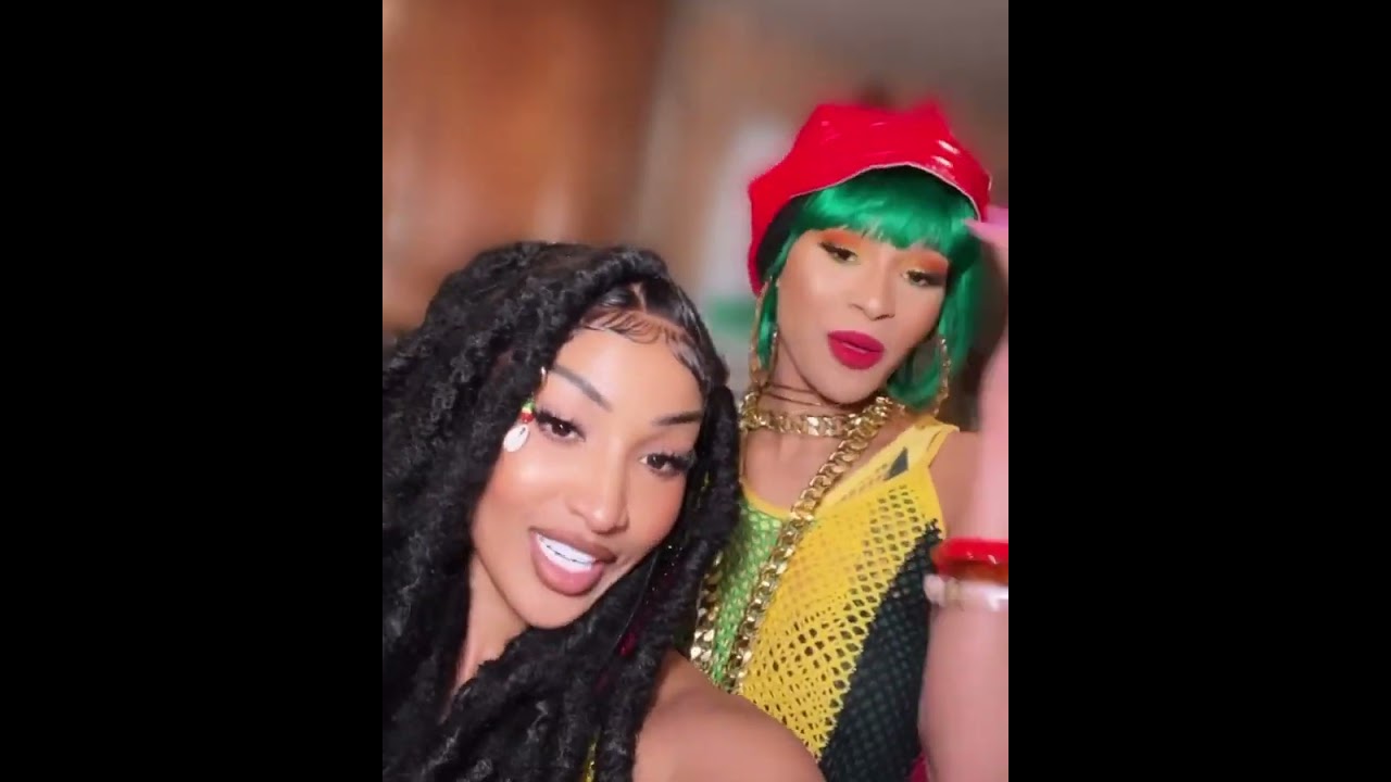 Jamaican Artiste Shenseea and Comedian Vena E. On the New Song "Curious" Music Video Set.