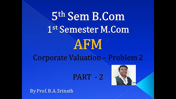 AFM - Corporate Valuation in Kannada PART 2 - B.COM/M.COM/MBA/CA/CS By Srinath Sir