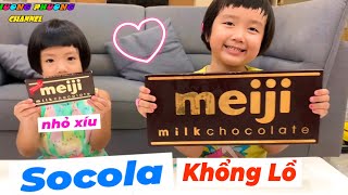 Ăn Kẹo Socola Khổng Lồ Kẹo Socola Bé Xíu Xem Có Gì Khác Biệt Không 